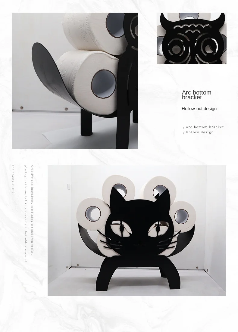 Creative Wall-Hanging Cartoon Iron Animal owl Tissue Box Kitchen Toilet Paper Storage Rack Wholesale Toilet Roll Paper Holder