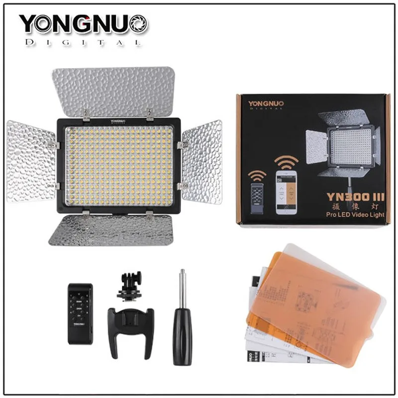 Good studio lamp YN 300III YONGNUO Camera Photo light 3200k 5500K Camera Photo LED Video Light Optional with AC Power