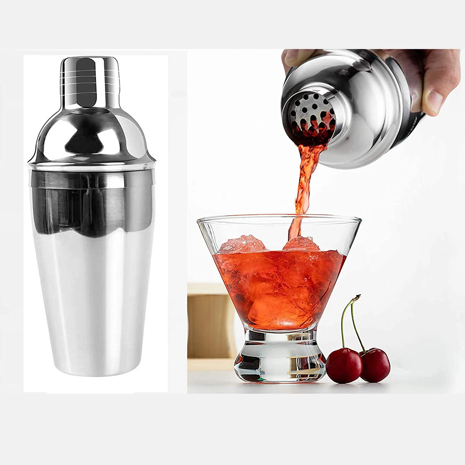 Custom 7-piece Professional Cocktail Shaker Making Bar Sets With Bamboo Stand Stainless Steel Bartender Kit Bar Tool