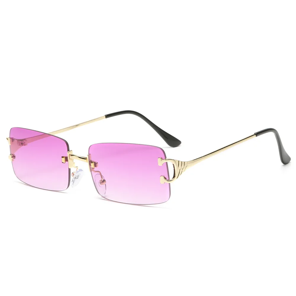 Design Shades Cricket Sunglasses For Men Top Brand Stylish 2022 Rimless Rectangle Luxury Sunglasses Fasion Square Glasses