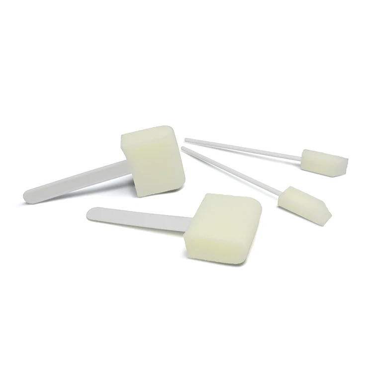 Sterilized Disposable Cleansing Swab Dry Mouth Sponge With Stick