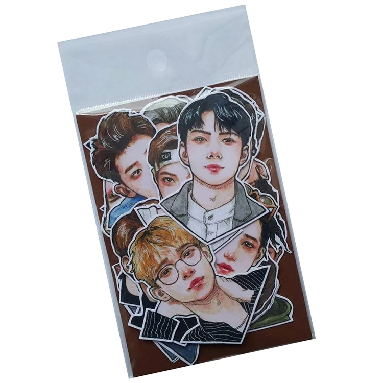 Водонепроницаемые, сделанные на заказ наклейки I Love Kpop Cute Boys Funs KPOP