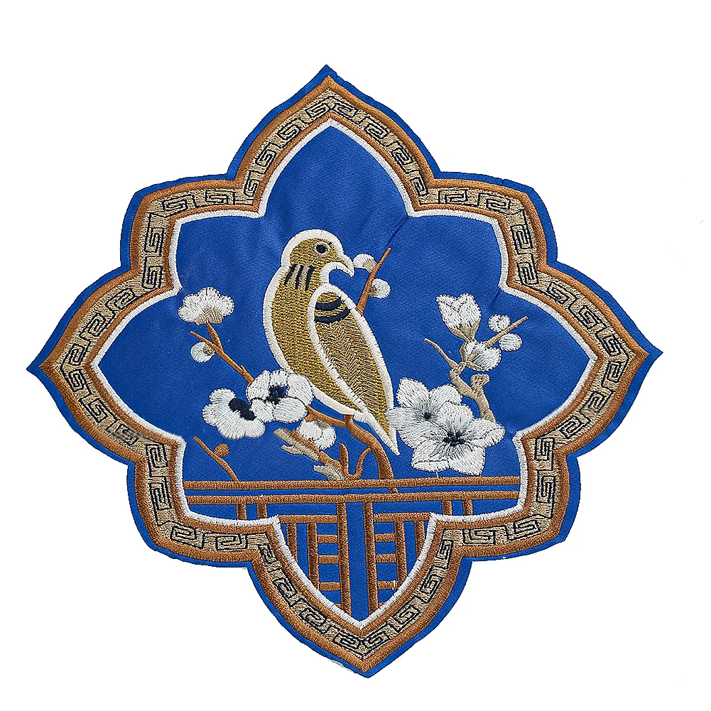 Chinese style large size embroidery cloth applique sofa pillow curtain applique sewing supplies Chinese large patch