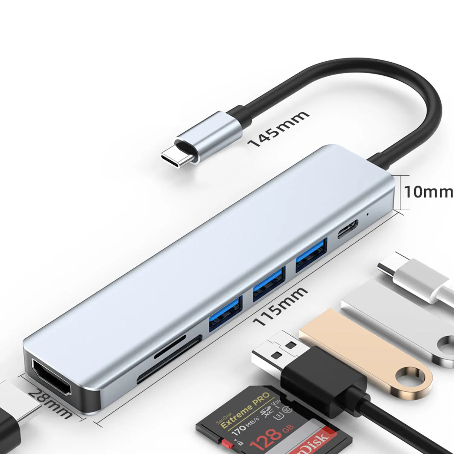 Пользовательская форма красивый ПВХ 3D бак 4 порта 2 0 3 USB-концентратор