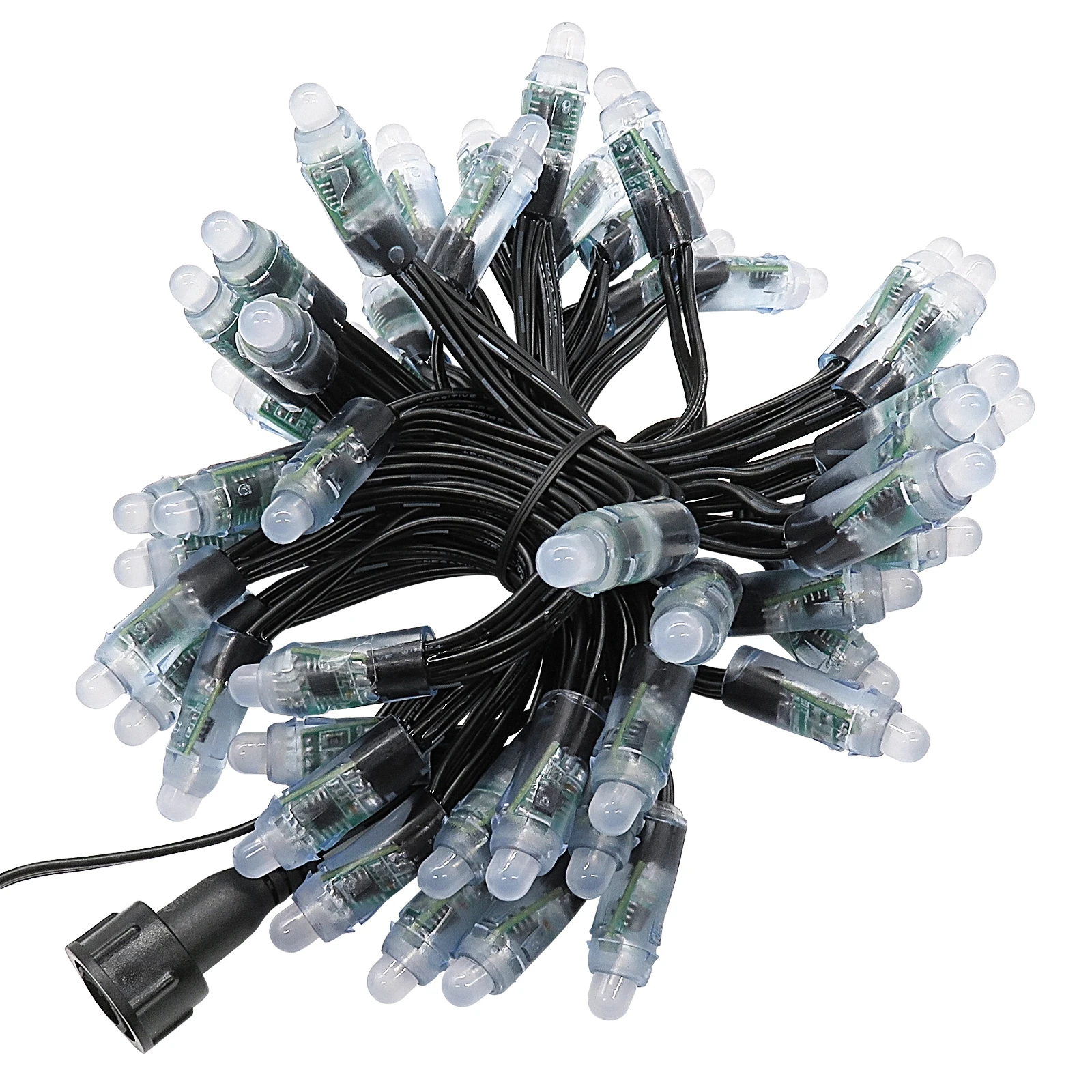 WS2811 смарт-12v 100ct пуля узлов черный 18AWG провода с xconnectбыл