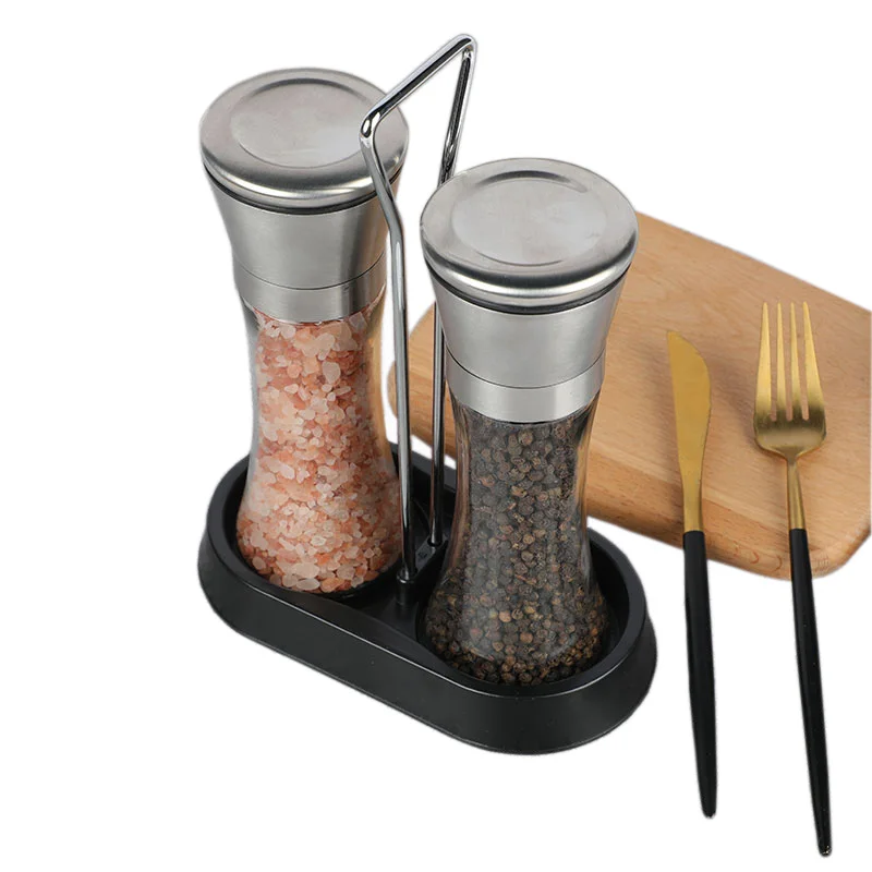 Hot Sales Dry Spice Pepper and Salt Manual Grinder Glass Seasoning Grinder