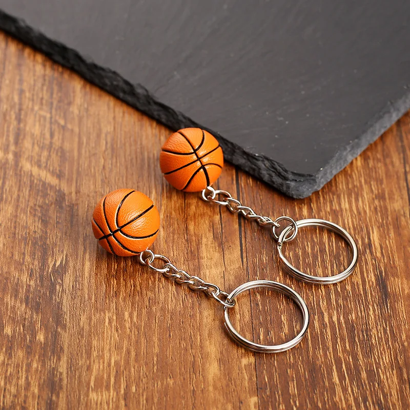 Cheap Factory Mini 3D PVC Sports Footy Baseball Keychains Car Accessories KeyRing Bag Decoration NBA Basketball Ball Keychain