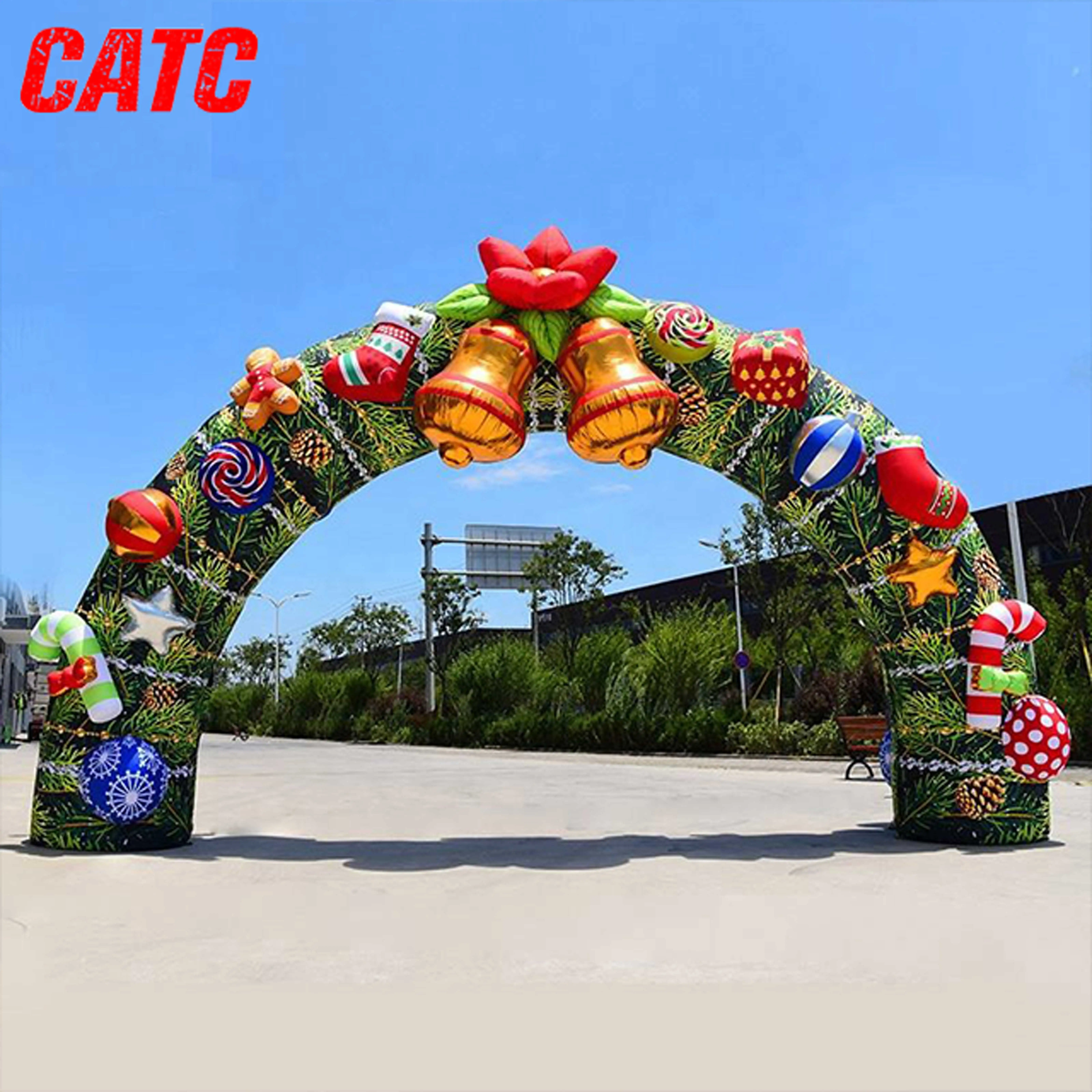 CATC Christmas Pvc Inflatable Arch Gonflable Entrance Gate for Party Events Inflable Decorative Gifts Archway