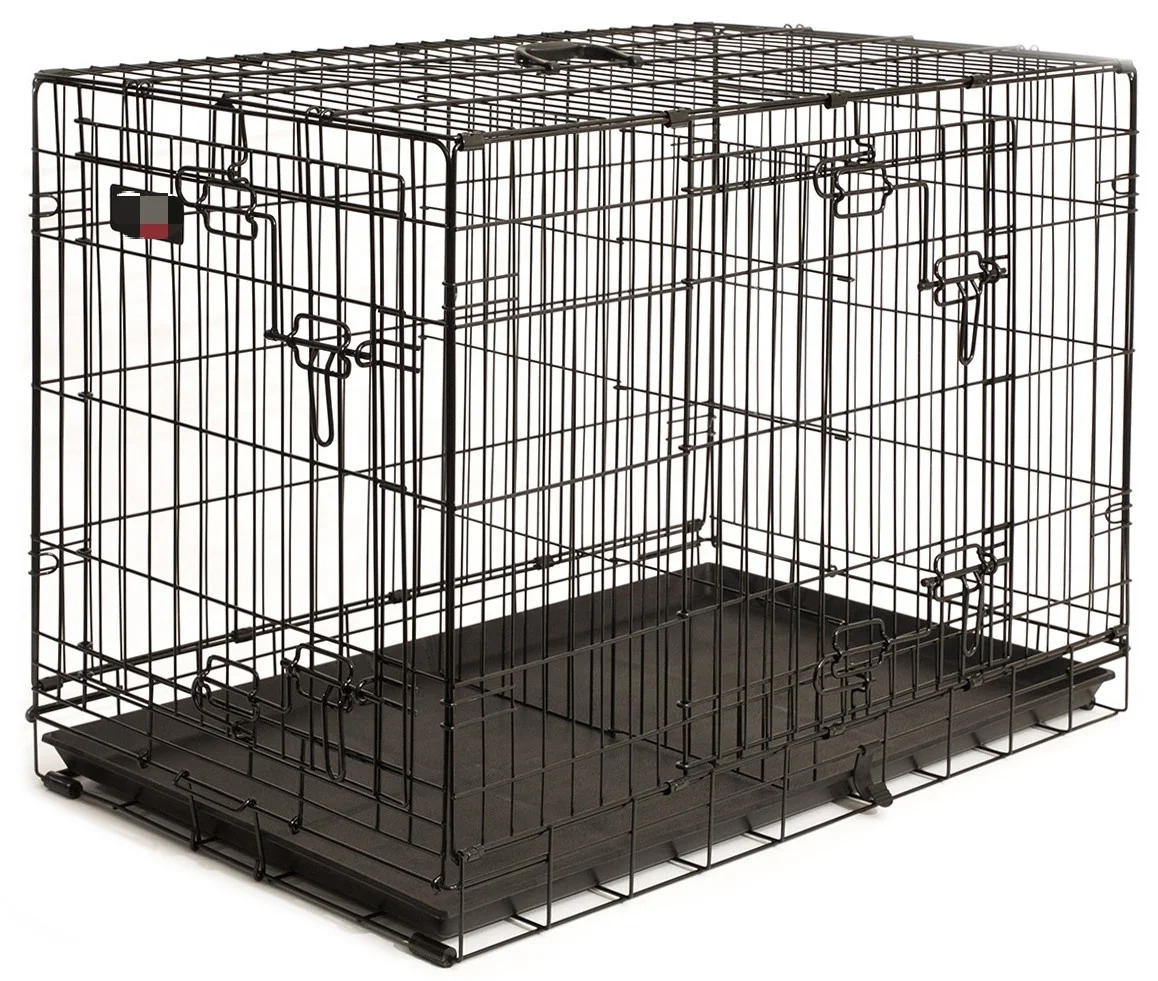 Hot Sale Strong Folding Metal Wire Home Floor Dog Cage Durable Metal Collapsible Pet Animal Cages For Dog With Handle And Lock
