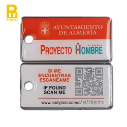 Wholesale Promotional Keychain QR Code Scannable Key Tag ID Number Key Fobs Hotel Keychains