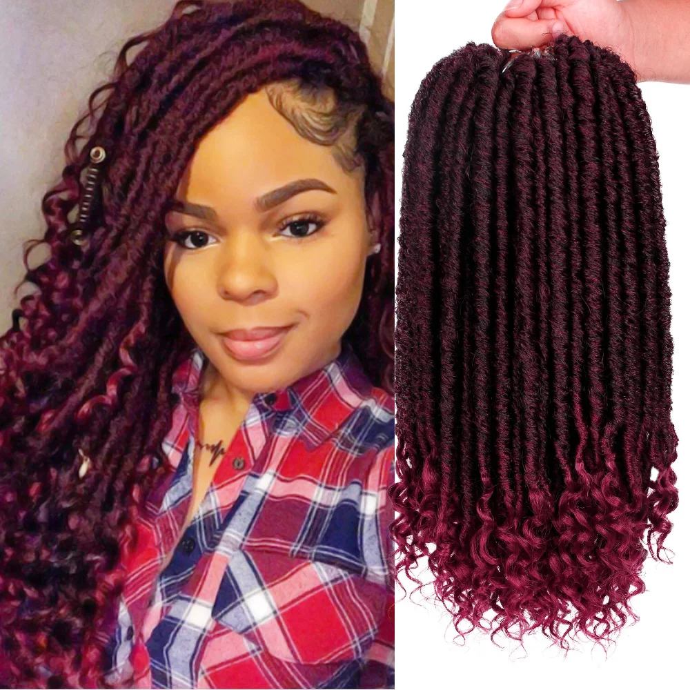 Passion Twist 18 Inch Straight Goddess Locs Synthetic Spring Twist Kinky Ombre Crochet Braiding Hair Extensions For Afro Woman