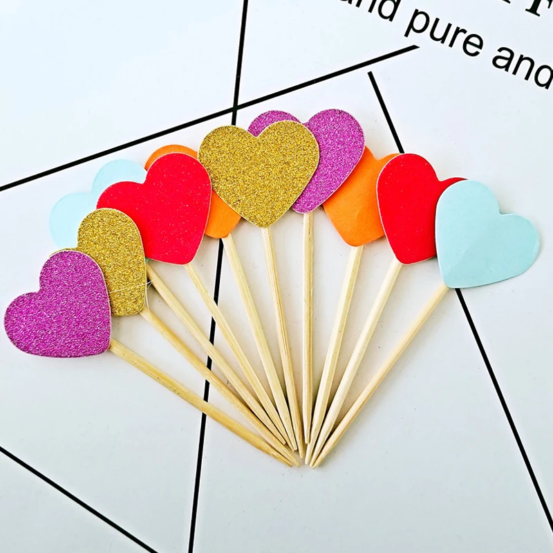 Glitter Gender Reveal Boy or Girl Cup Cake Toppers Baby Shower Party Cake Food Decoration Supplies/