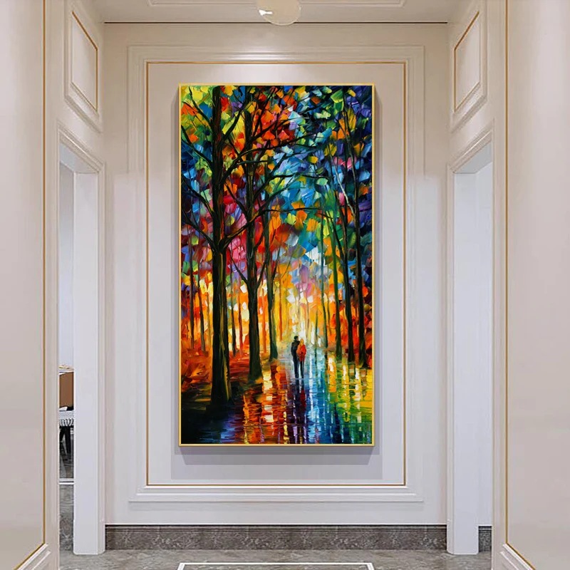 Date In The Park Oil Painting Print on Canvas Posters Abstract Wall Art Pictures for Living Room Home Decor