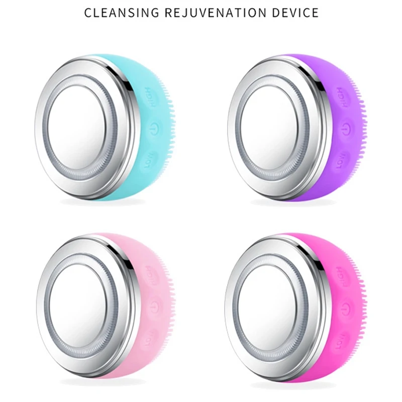 Popular silicone face cleaning brush ems micro vibration face cleans wash firming wrinkles electric face cleanser brush