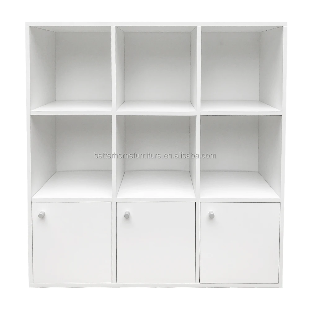 
ZJH Modern wooden bookcase big bookshelf simple design with storage cabinets for home office library 