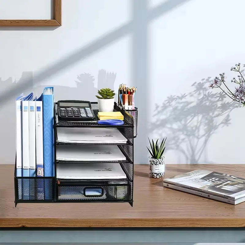 New Product Factory Supplier Mesh Desk Organizer Desk File Organizer Metal Desk Organizer Metal Office Set