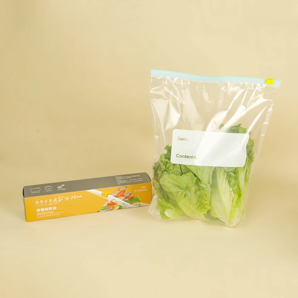 Food Grade Leak Proof PE Frozen Standing Up Pouch Meal Preps Plastic Freezer Bags Kitchen Food Storage Bag