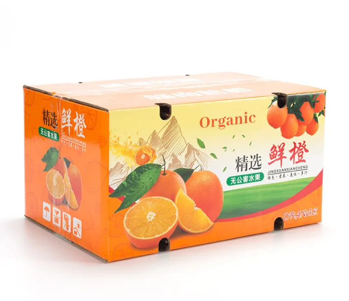 High quality orange packaging box corrugated paper packaging box banana apple kiwi mango pear orange pear coconut boxes