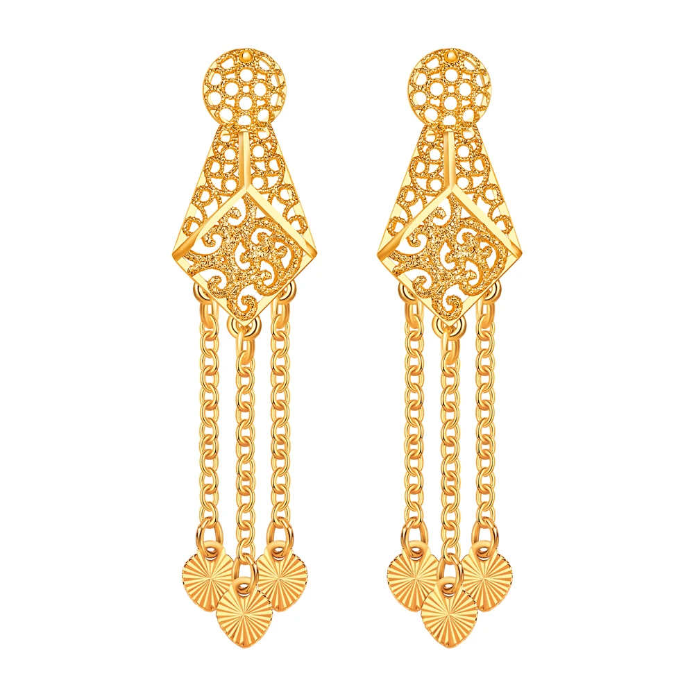 2022 luxury dubai bride wedding party champagne gold plated jewelry set
