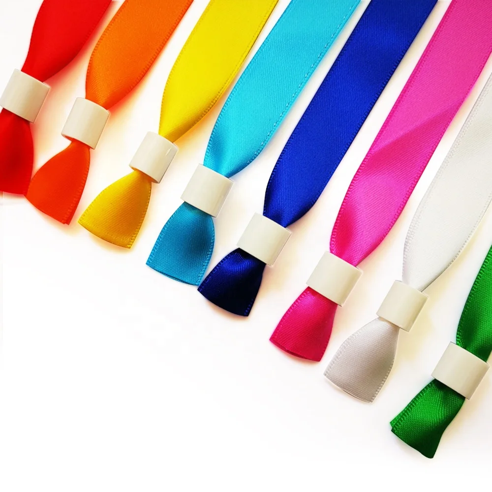 
2021 Your logo printing Event & Party satin polyester wristbands 