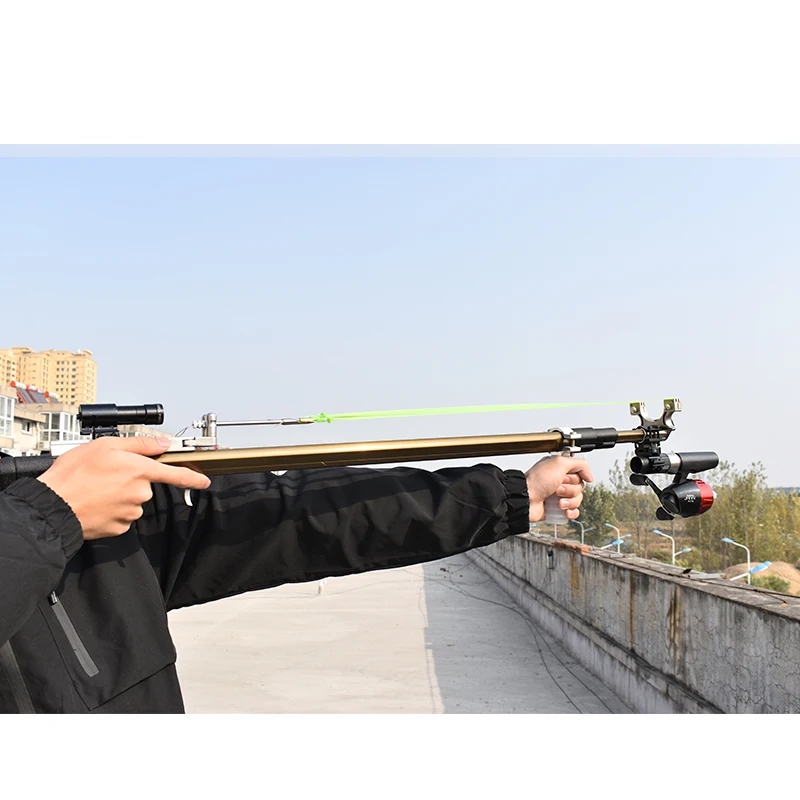 
Long telescopic stainless steel solid powerful outdoor shooting catapult slingshot 