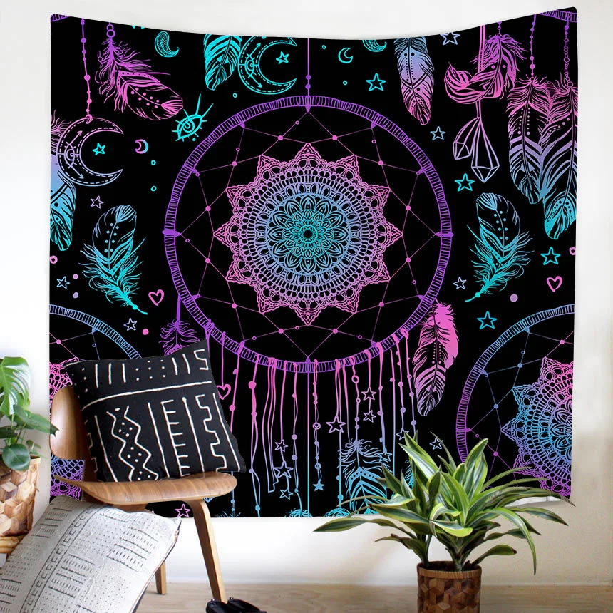 
Wholesale custom Logo Printed Tapestry Wall Hanging Blanket sublimation wall tapestry 