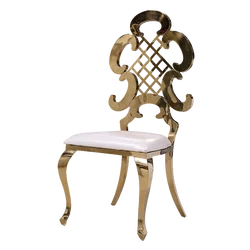 Gold Stackable Hollow Wire Hotel Restaurant Wedding Event Padded Wholesale Banquet Chairs