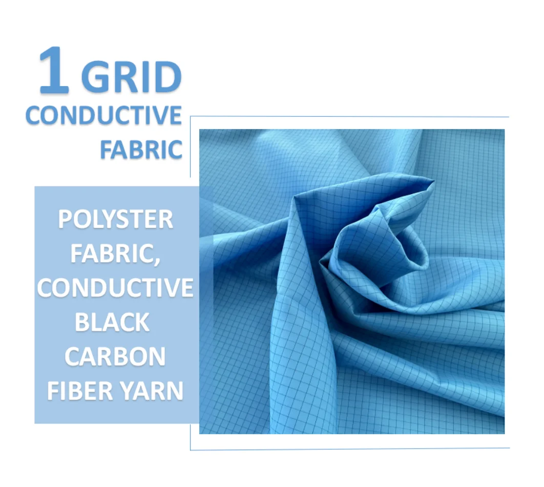CANMAX ESD fabric and clean room wiper fabric ESD Check 5mm x5mm Anti-static work clothes fabric