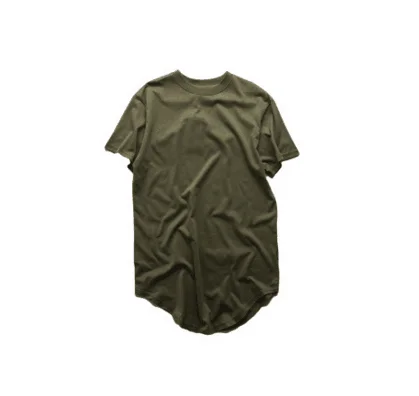 Custom wholesale hip hop clothing men soft blank t shirts bulk plain 100% cotton longline t shirt