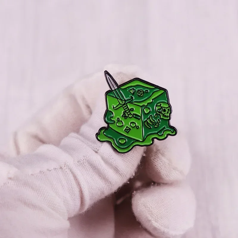 Hard Enamel Pins Fun Card Game Lapel Pin Dice Dragons Cat Badge Cartoon Animals Jewelry for Clothes Backpack Gifts for Game Fans