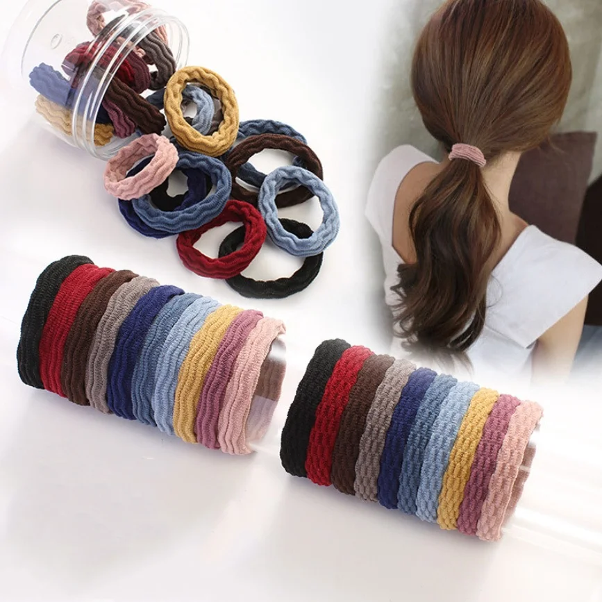 High Elastic Stretchable Hair Rope 20Pcs Set Female Seamless Thick Hair Ties Girls Ponytail Holders Women Rubber Band
