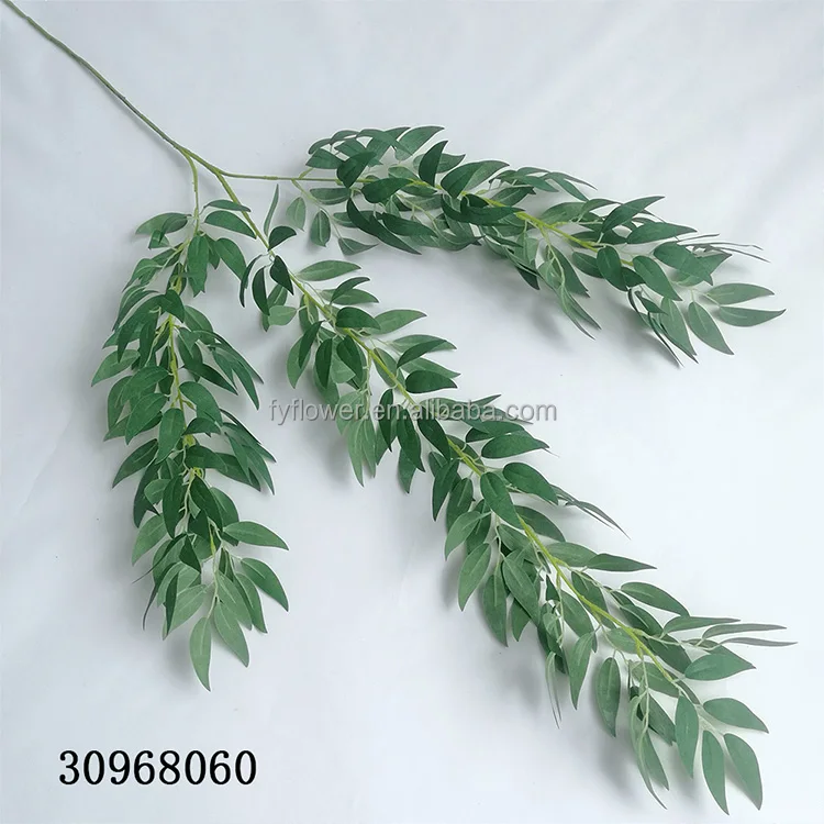 beautiful 6 foot  336pcs green leaf artificial garland willow leaves vine for wedding arch decor home mantle decoration
