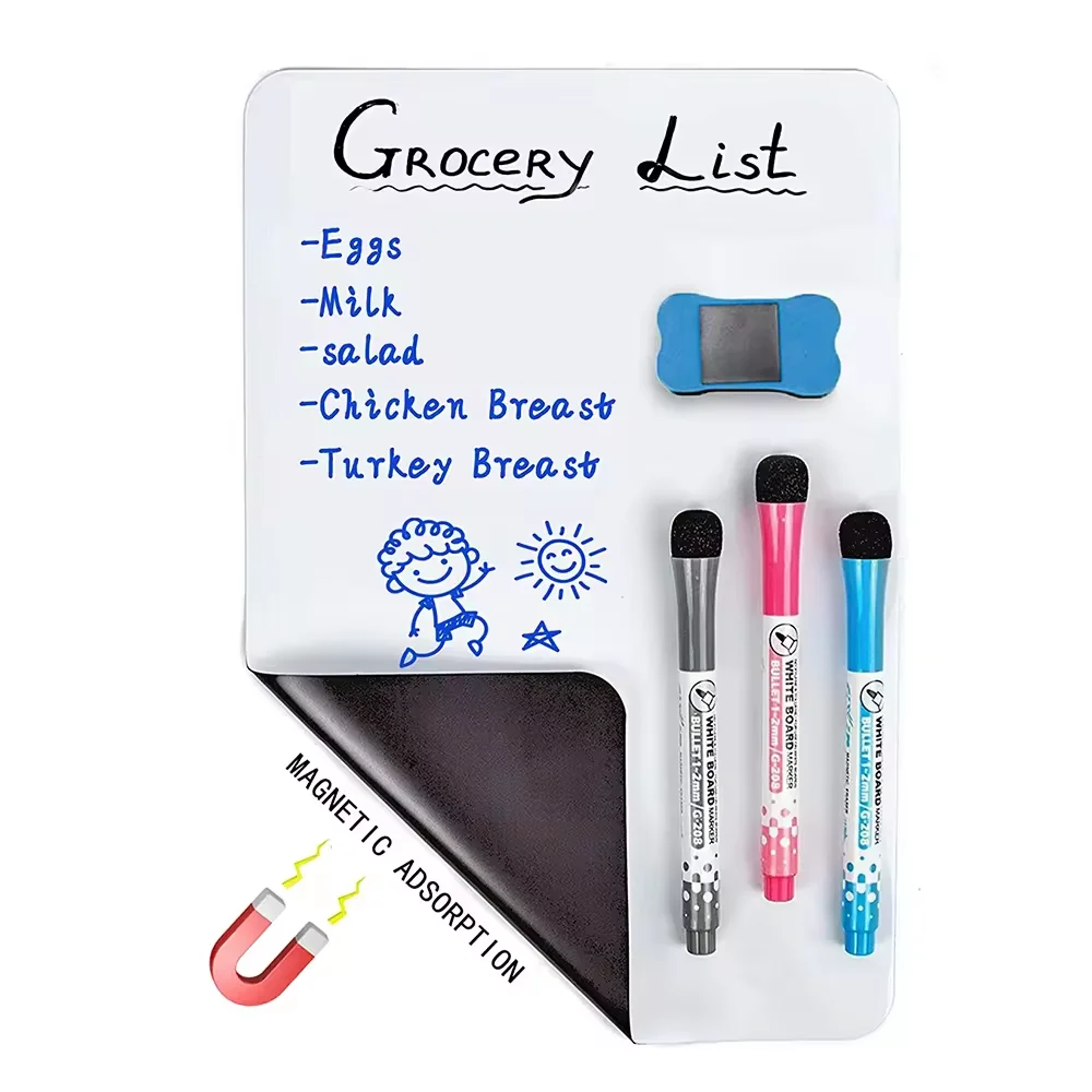 Factory Wholesale Customized Size Magnetic Planner PET Flim Dry Eraser Whiteboard With Markers For Write