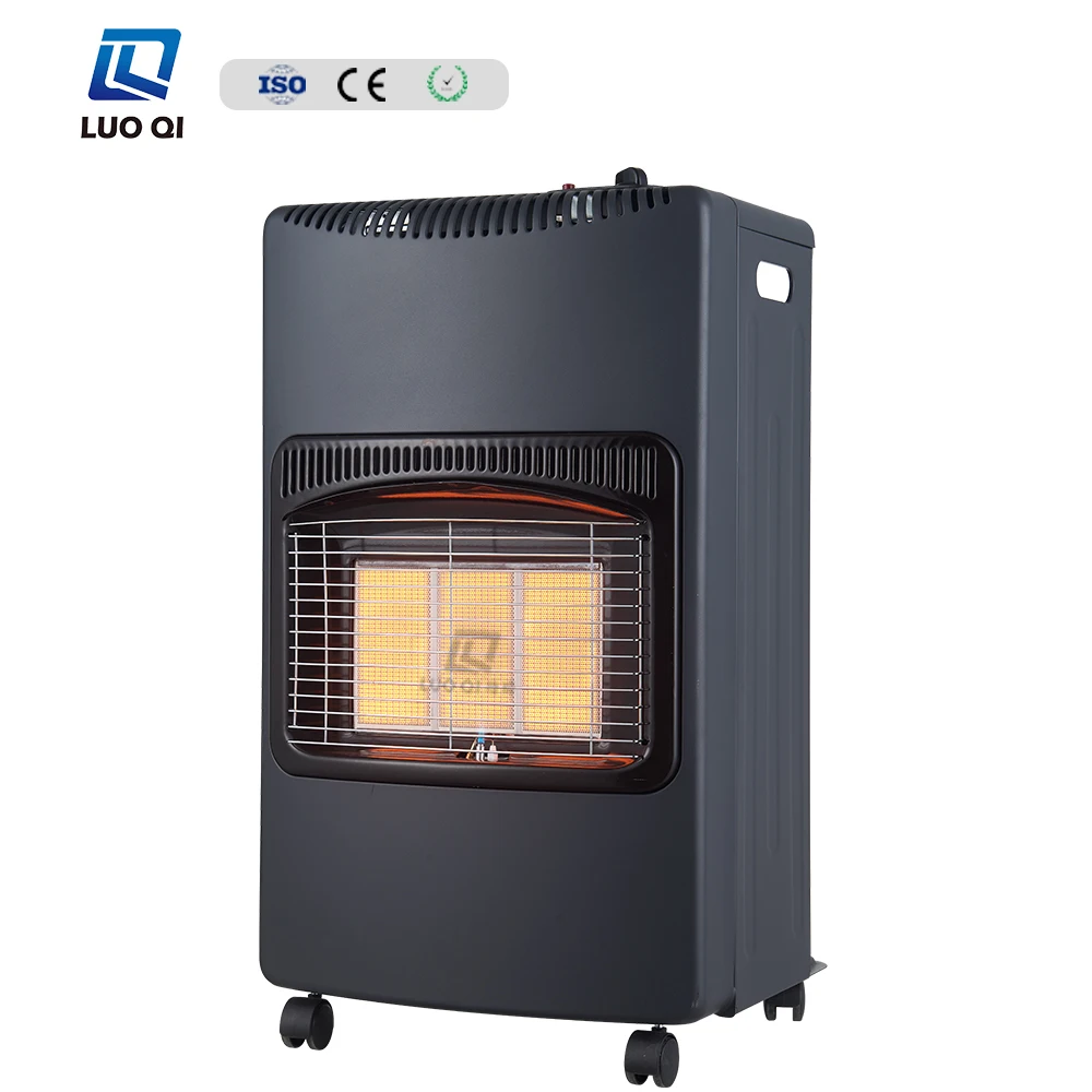 2024 Factory Energy Saving Portable Infrared Indoor Casters Gas Room Heater Fast Heating Living Room Gas Heater Copper Valve CE