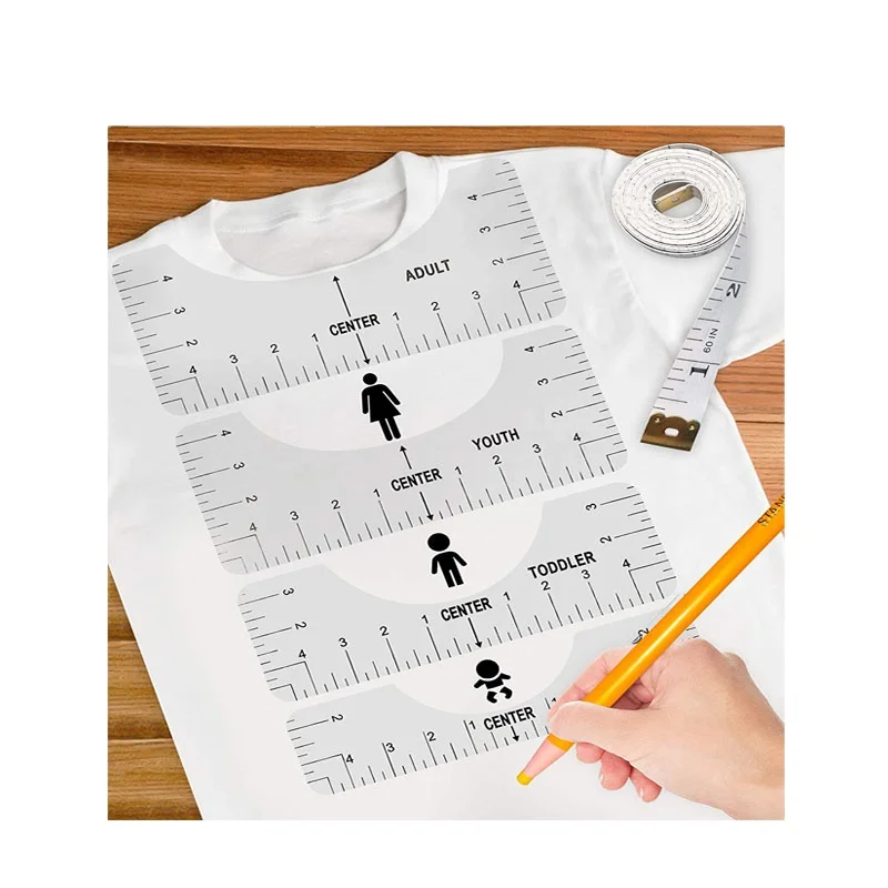6 шт Прозрачная Футболка направляющей Линейки инструмент для выравнивания к центру футболки дизайнов способный преодолевать Броды взрослых Молодежные детей ясельного возраста