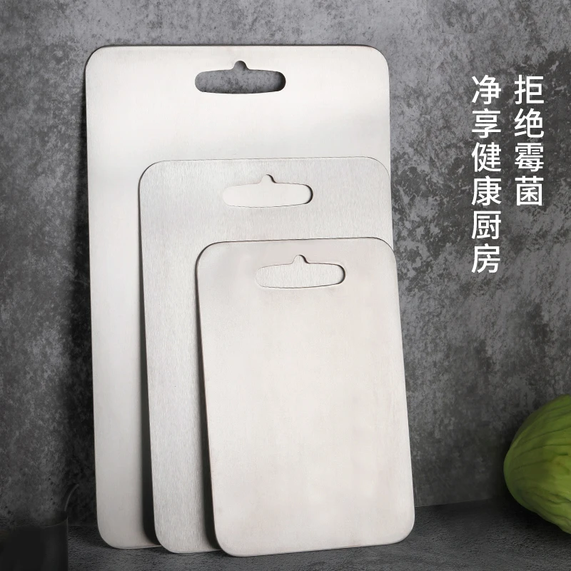 OEM Food-Grade Personalized Kitchen Metal Stainless Steel Chopping Block Titanium Cutting Board For Meat Fruit Vegetable