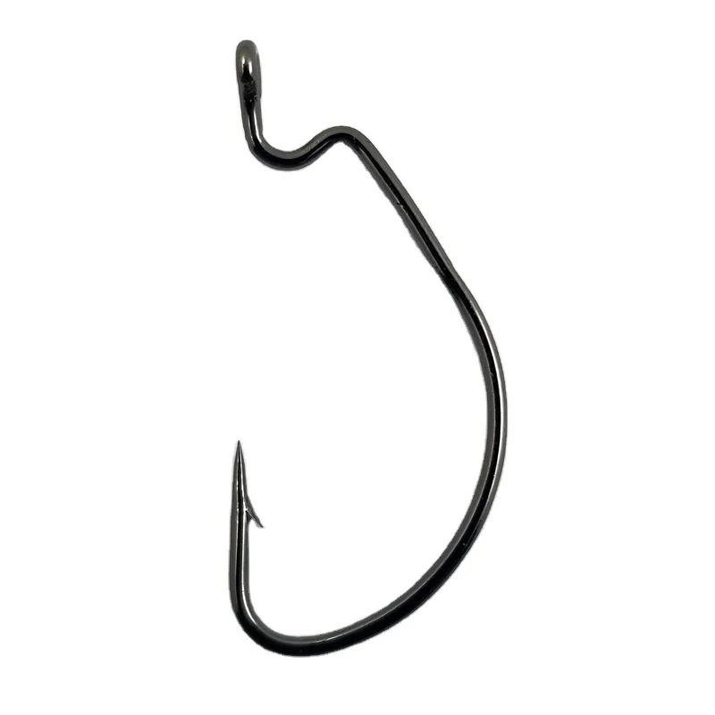 83206 High Carbon Steel Bass Fishing Hooks Assorted Sizes 8#-1# 1/0 - 5/0  Soft Lure Worm Crank Hook