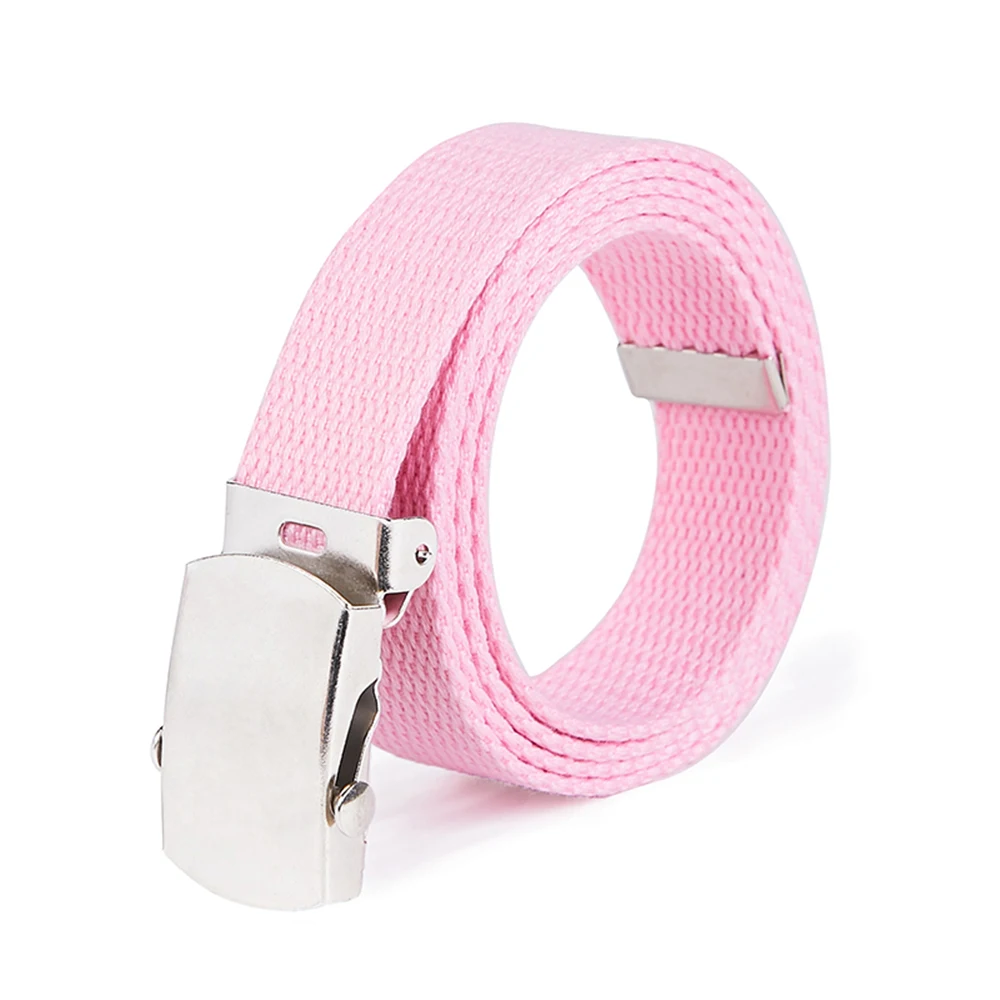 8 Colors Trend Fashion Unisex Student Belt 25mm Thickened Rolling Buckle Canvas Belt Kids Belt
