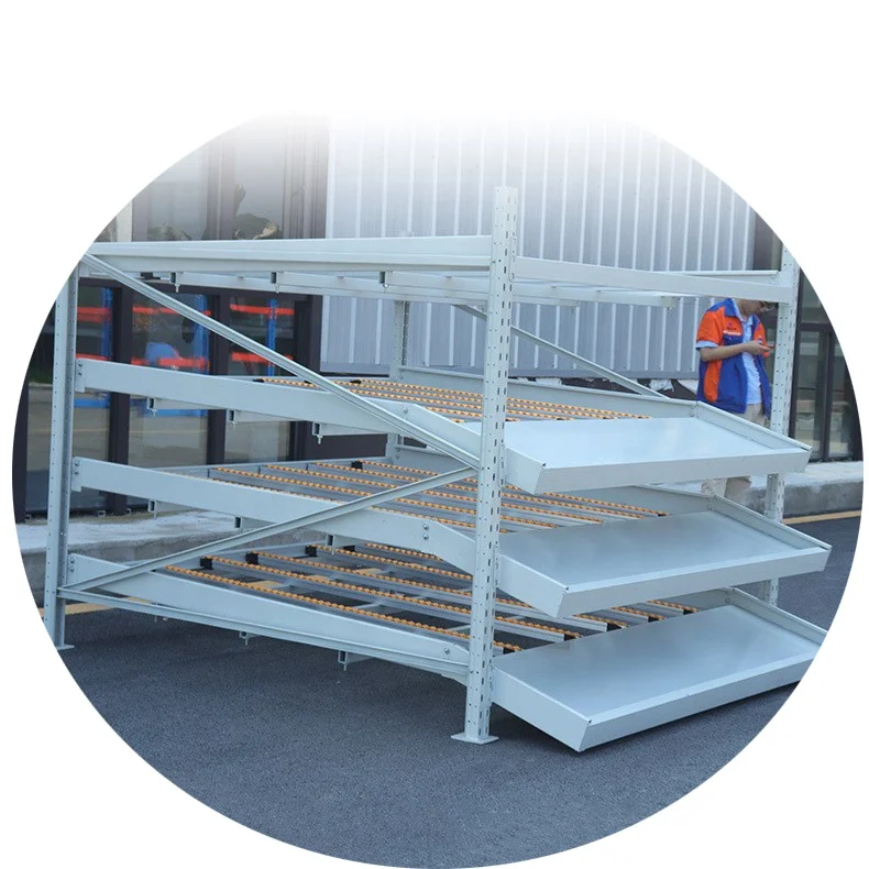 Factory Price Steel Warehouse Picking System Carton Flow Rack Flow Storage Shelves Gravity Pallet Racking