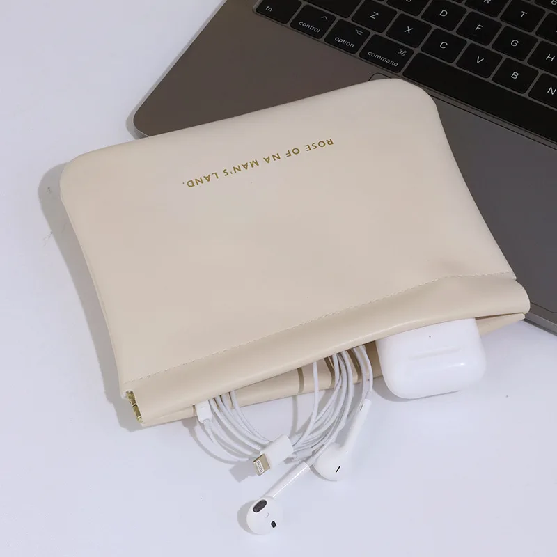 Factory Wholesale Custom Logo Luxury 2023 New Pink Small PU Leather Mini Lipstick Pouch Travel Cosmetic Makeup Bag