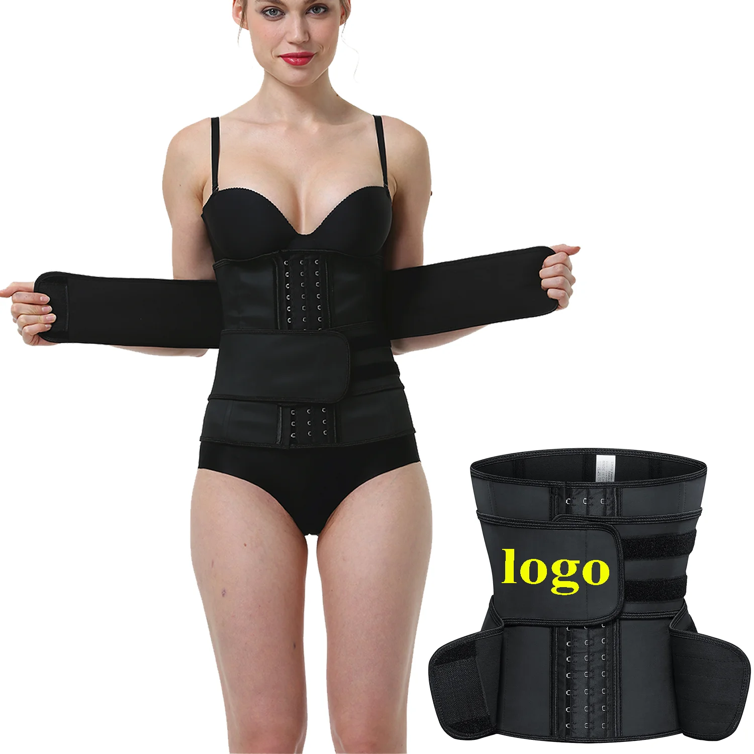 XiHeLe Sweat Custom Logo Waist Trimmer Belt 3 Strap Latex Waist Trainer Ladies Waist Belts Woman