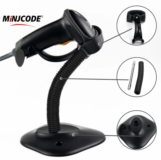 MJ2808AT Brighter Shopping Barcode Scanner Stand Bar code Scanner For Supermarket Continuous Scanning Auto-scan Barcode Reader