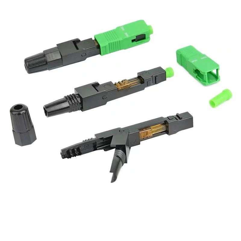 Manufacturer custom Industrial Telecommunication FTTH SC APC optical fiber fast+connectors