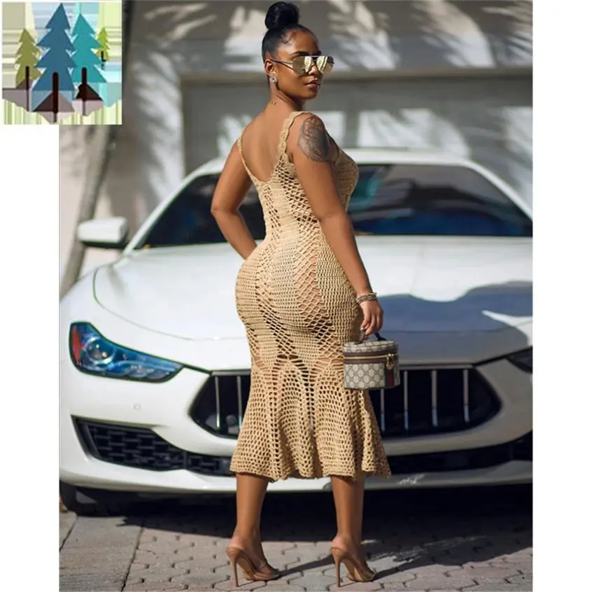 Wholesale Spring Summer Women Sleeveless Clothing Elegant Casual Sexy Bodycon dresses