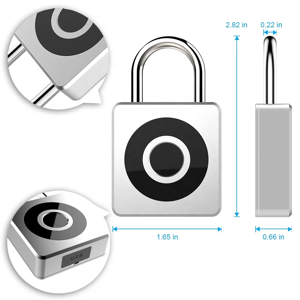 Factory wholesale easy lock Amazon hot sale fingerprint padlock smart padlock