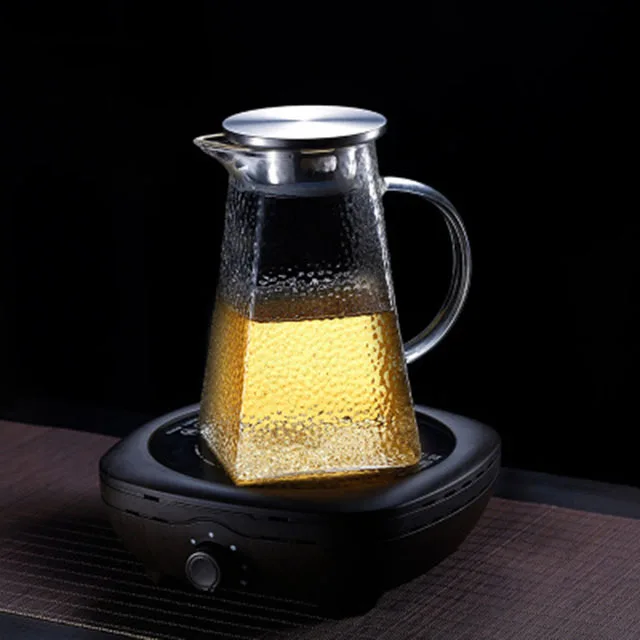 1.3L hammer pattern new style chinese glass teapot pitcher  with 304 lid