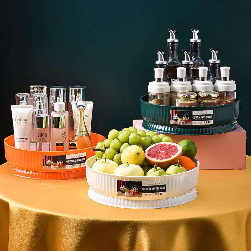 Rak Bumbu Dapur Multi-Fungsi Keukenrek Staand Cabinet Small Kitchen Essentials Bottle Spice Organizer Shelf Storage Rack Round