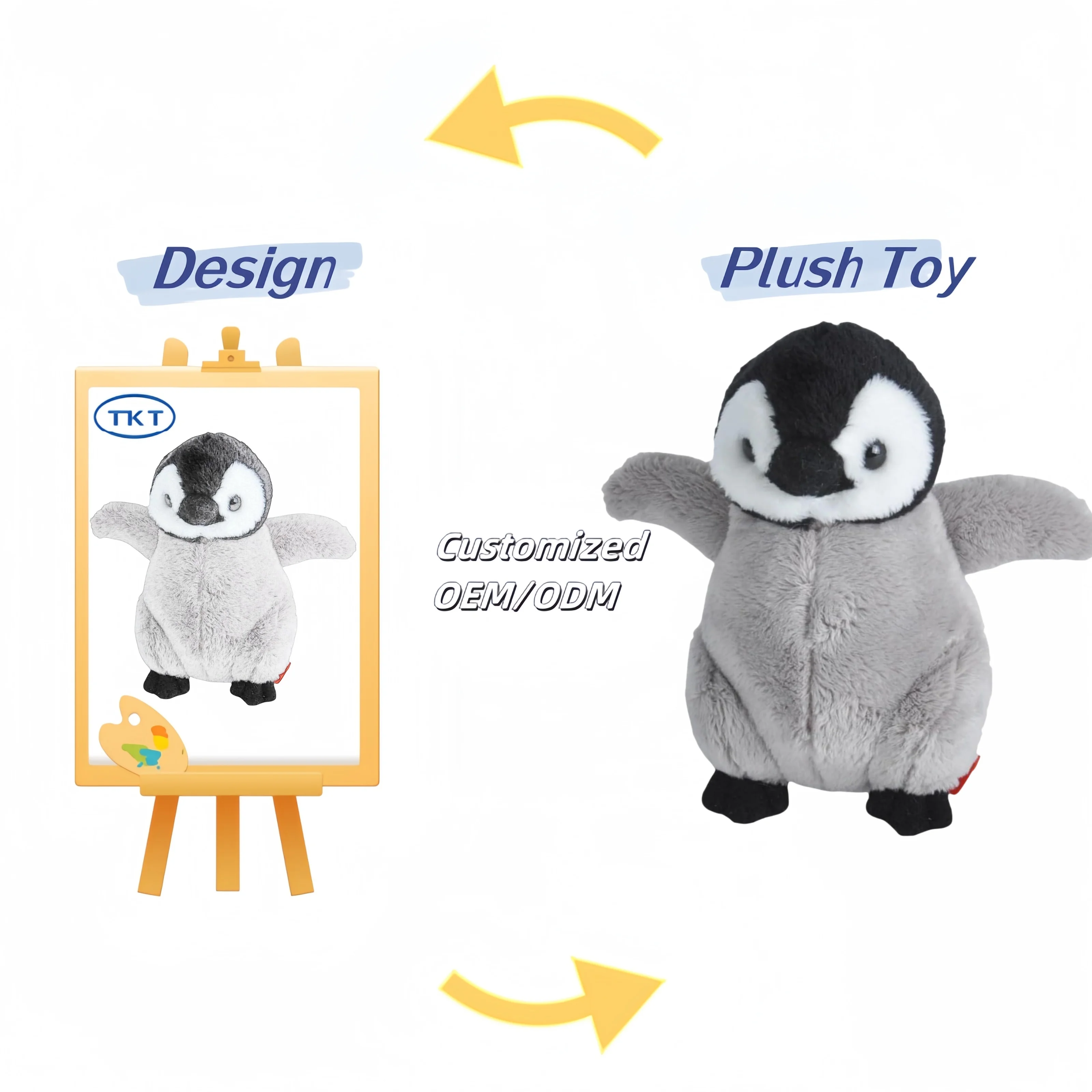 OEM Quality Custom Penguin Plushie Doll Korean Star Kpop Idol Soft Cotton PP Cute Birthday Gift Made Plush Toys Manufacturer