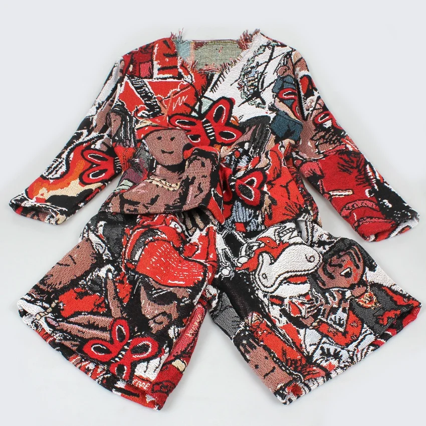 Tapestry Pants New Style Fashion Clothing Customized Cartoon Design Jacquard Woven Tapestry Shorts