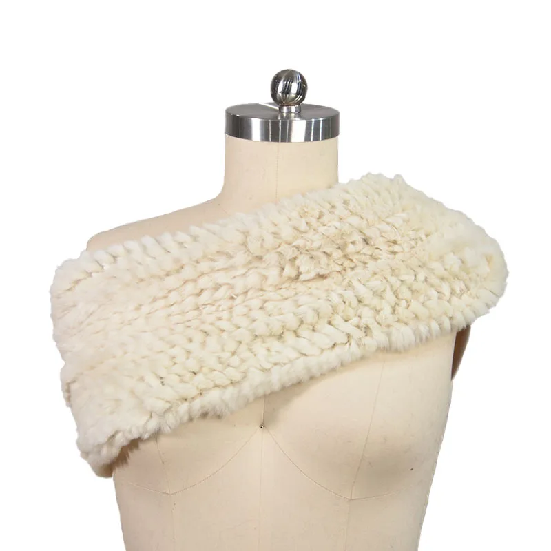 Factory Price High Quality Luxury Women Furry Cozy Warm Rex Rabbit Fur Scarf Custom Color And Size